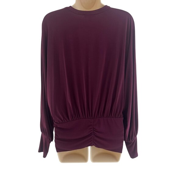 Express Deep Purple Buttery-Soft Dolman Long Sleeves Blouson Top Shirt Size S/P - Picture 4 of 7